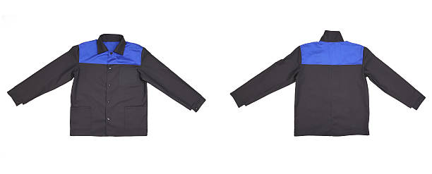 azul-casaco preto costas, vista frontal. - jacket shirt male fashion imagens e fotografias de stock