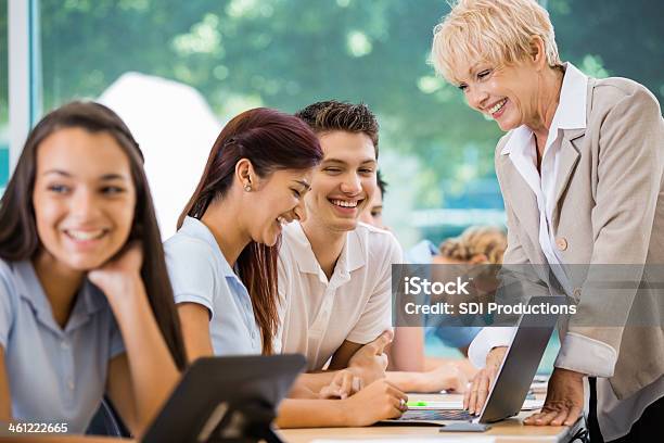 Students In Private High School Using Technology During Class Stock Photo - Download Image Now