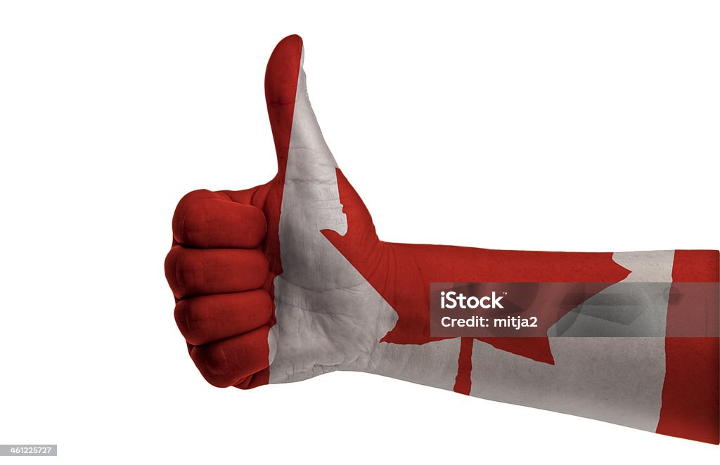 캐나다 엄지 바라요 - 로열티 프리 캐나다 국기 스톡 사진