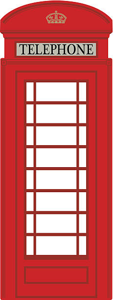 전화 booth - red telephone box stock illustrations