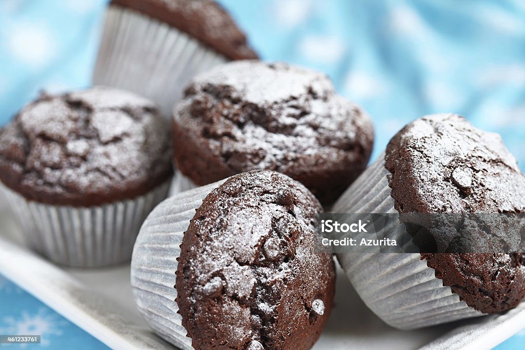 Chocolate muffins Afternoon Tea Stock Photo