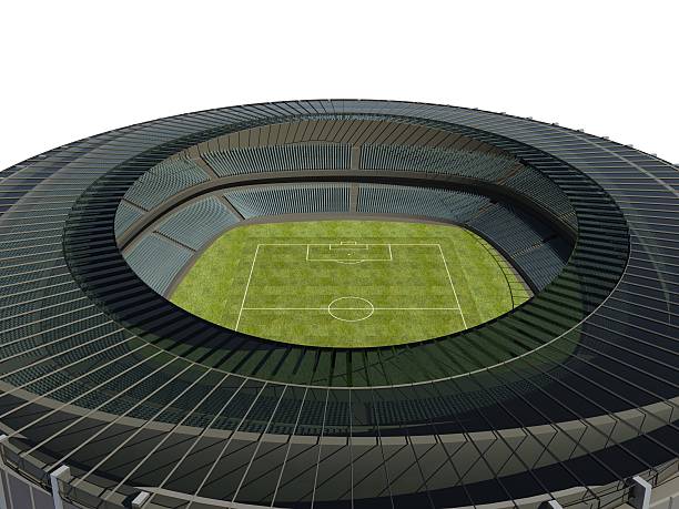 istock Olympic Stadium with Soccer Field on dark background 461234025