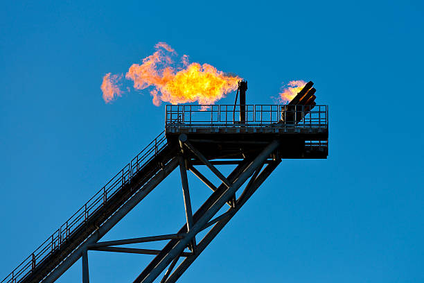 Oil Rig - Flare tip The flare tip of a North Sea oil rig. north sea oil and gas stock pictures, royalty-free photos & images