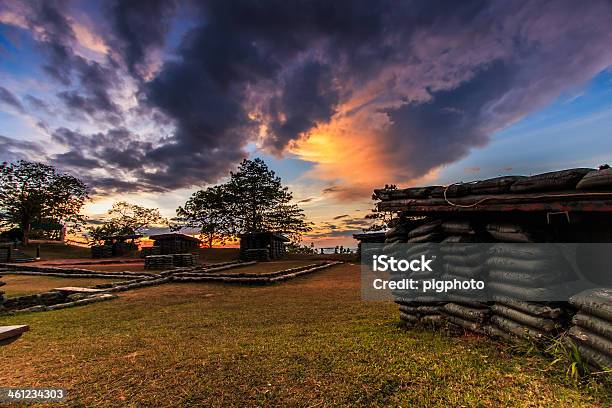 Some Trenches And Bunkers In Thailand At Sunset Stock Photo - Download Image Now - Arguing, Armed Forces, Army