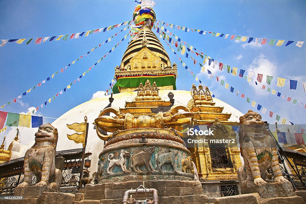 Stûpa de Swayambhunath temple du singe, Katmandou, au Népal. - Photo de Swayambhunath libre de droits