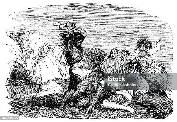 Mighty Samson Старые Гравюра — стоковая векторная графика и другие изображения на тему Драться - Драться, Католицизм, Насилие