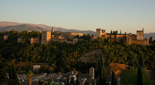 istock Alhambra Golden Hour Panorama in Granada, Spain 461244033