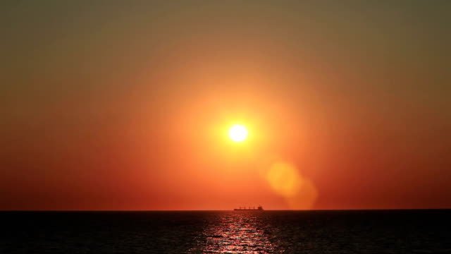 HD: Ocean At Sunset and Ship