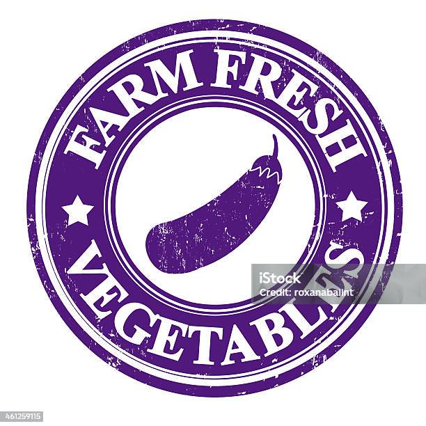Eggplant Vegetable Stamp Or Label Stock Illustration - Download Image Now - Badge, Certificate, Computer Graphic