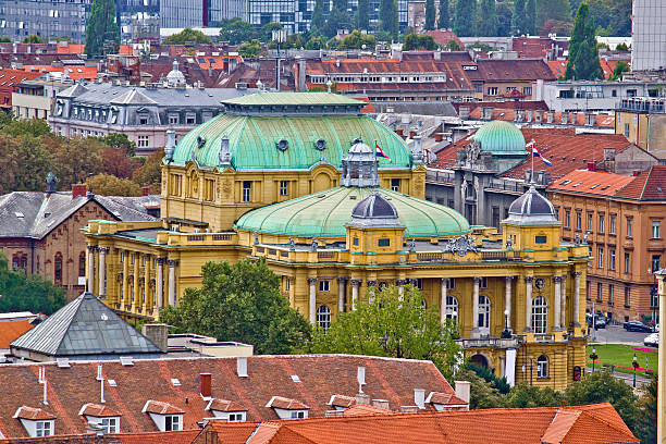 istock Zagreb rooftops and croatian national theater 461260511