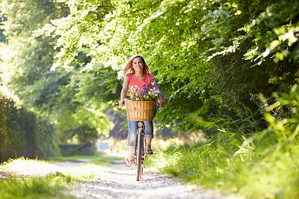 istock Woman On Cycle Ride In Countryside 461261303