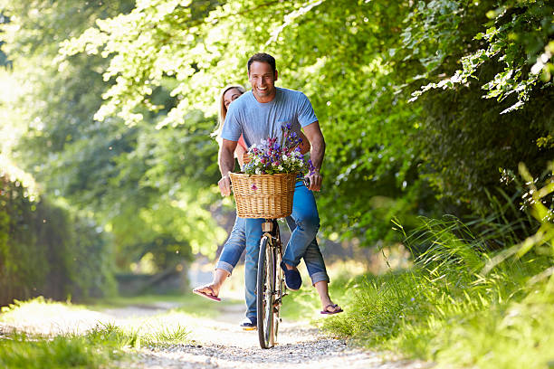 istock Couple On Cycle Ride In Countryside 461264733
