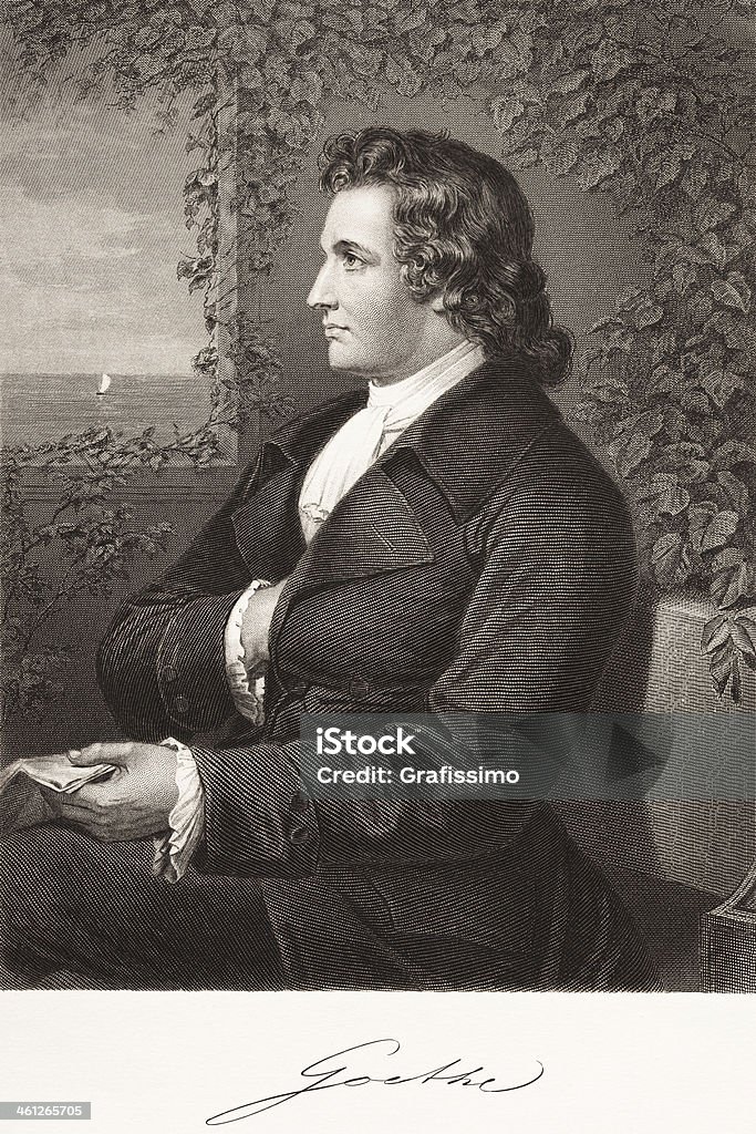 Deutschen Schriftsteller Johann Wolfgang von Goethe 1870 - Lizenzfrei Johann Wolfgang von Goethe Stock-Illustration