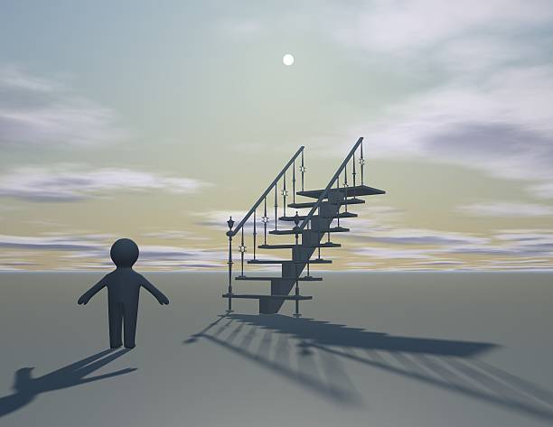 istock first step to career, surreal idea with 3d person 461266341