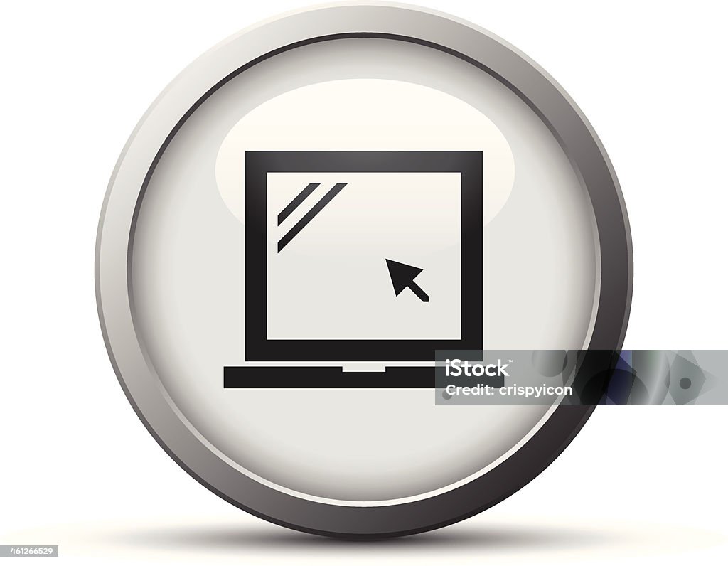 Icono de ordenador portátil - arte vectorial de Blanco - Color libre de derechos
