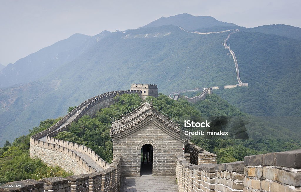 Wachturm im Mutianyu Website auf Great Wall of China - Lizenzfrei Chinesische Mauer Stock-Foto