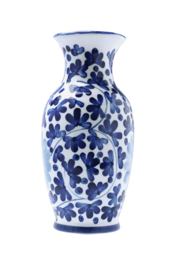 Chinese Porcelain Vase On White Background