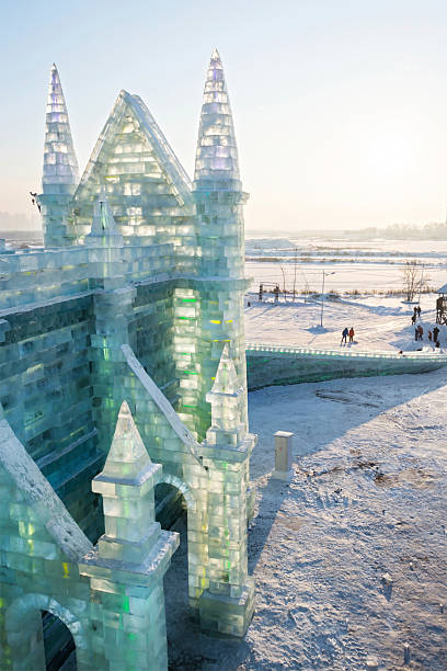 빙판 미흡함 - ice sculpture built structure snow ice 뉴스 사진 이미지