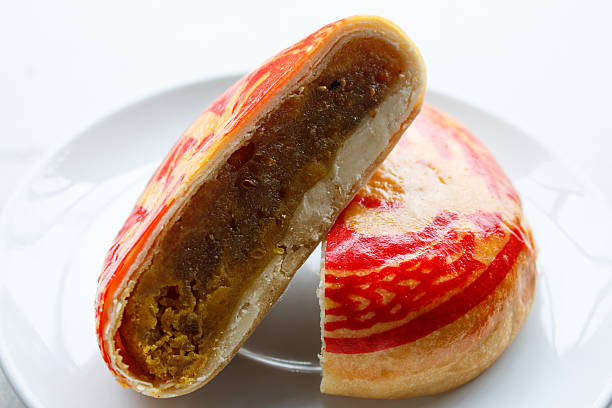 istock Chinese cake with mung bean on white background 461290529