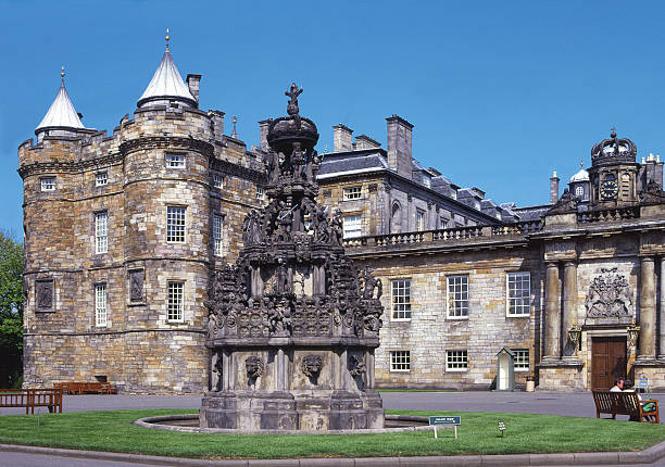 Edinburgh, Scotland - July 12, 2001: The Palace of Holyrood is the official Scottish Home of Queen Elizabeth II, and the current building dates from the 16th and 17th centuries. It is an extremely popular tourist destination throughout the year.