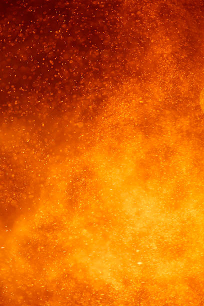 closeup of an volcano eruption