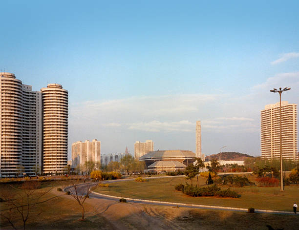 istock Pyongyang, North Korea: buildings on Kwangbok street 461299595
