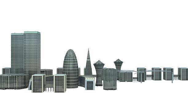 istock City Landscape Isolated on white background 461300065