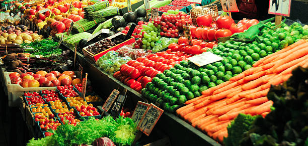istock Vegetables and fruits stand 461314955