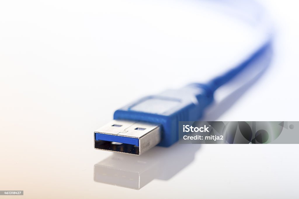 USB cable Blue USB cable. Blue Stock Photo