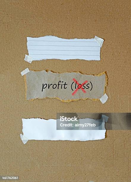 Crossed Out The Word Loss On Paper Collection Background Stock Photo - Download Image Now