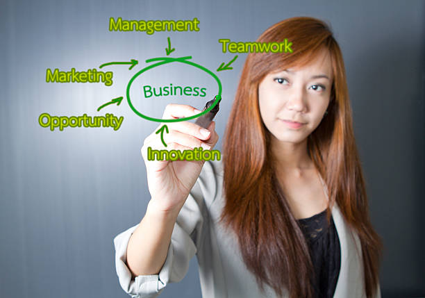 istock Working women draw leader business plan. 461766715