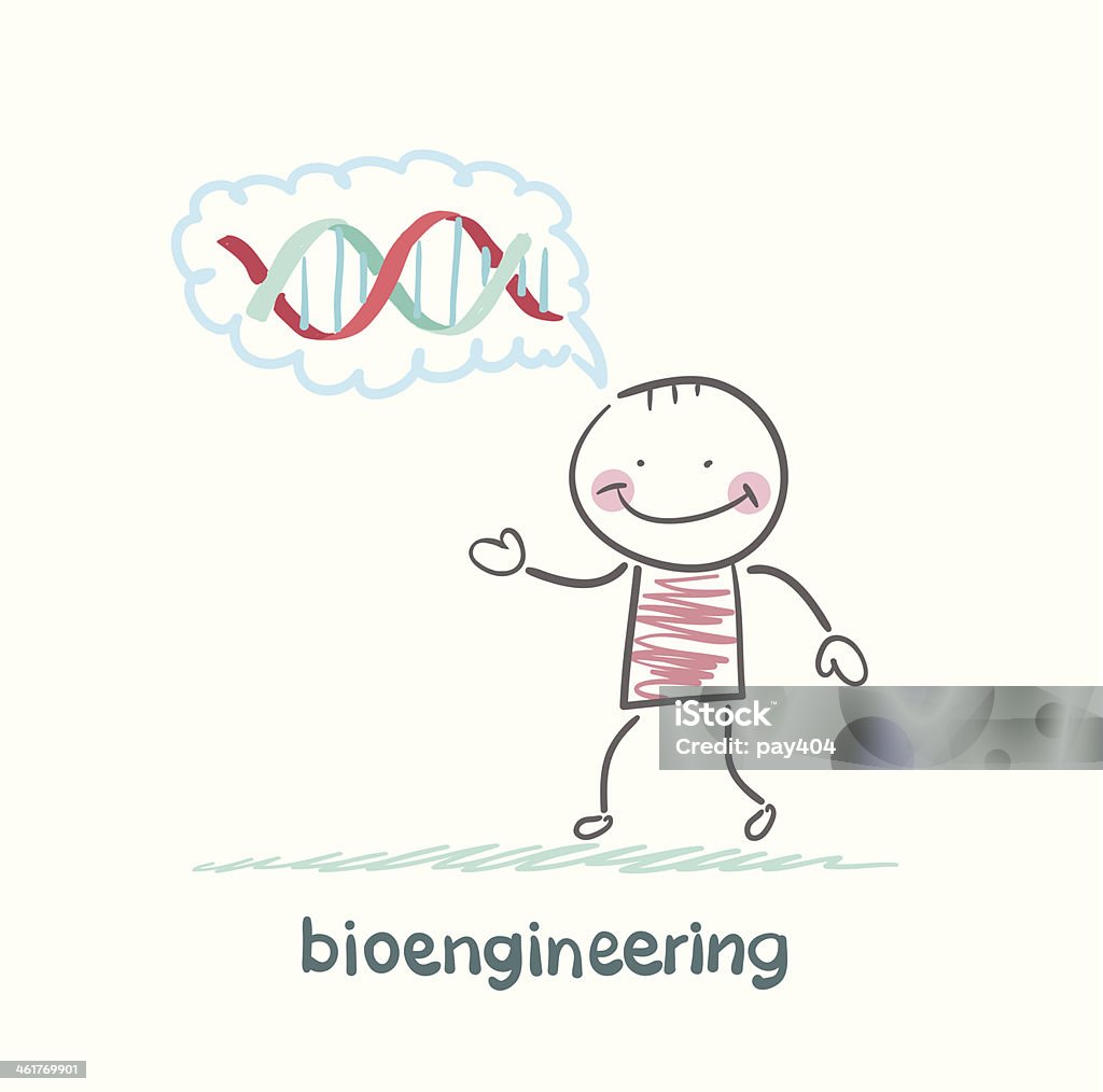 bioengineer pense de l'ADN humain - clipart vectoriel de ADN libre de droits