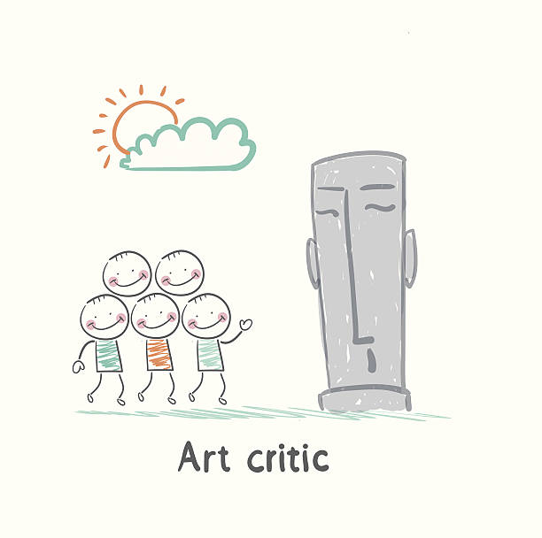 art kritiker looks im skulptur - museum art museum art connoisseur stock-grafiken, -clipart, -cartoons und -symbole