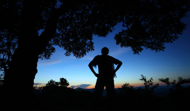 istock Silhouette people stand and look nature 461772031