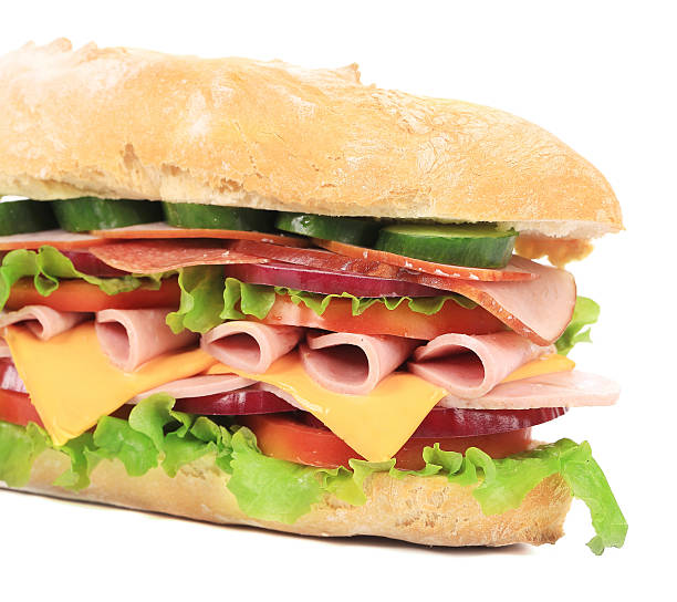 istock Fresh big sandwich close up. 461772815