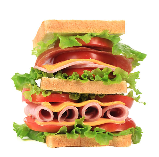 istock High tasty sandwich with toast bread. 461773523