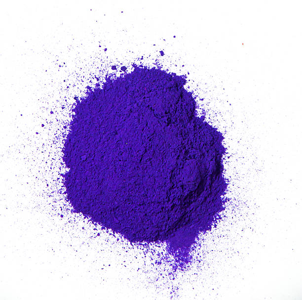 istock Colorful blue powder isolated against white background 461783669