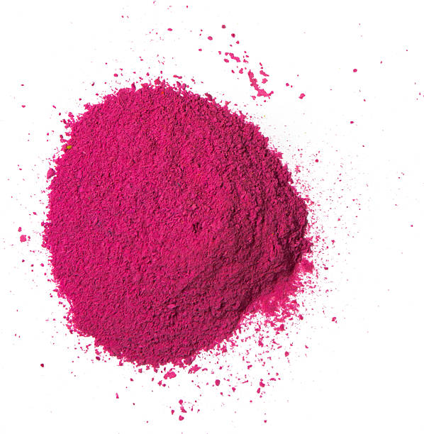 istock Colorful pink powder isolated against white background 461783671