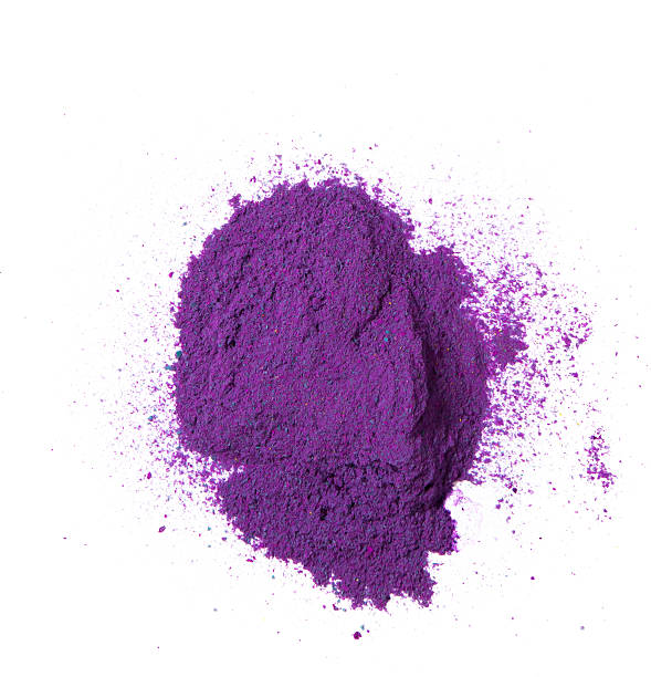 istock Colorful purple powder isolated against white background 461783675