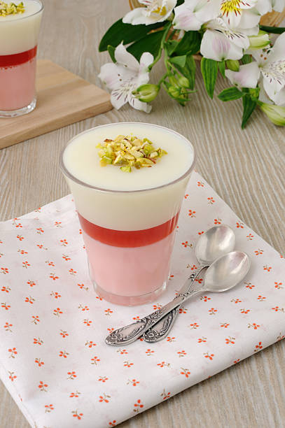 istock Strawberry yogurt dessert with pistachios 461784345