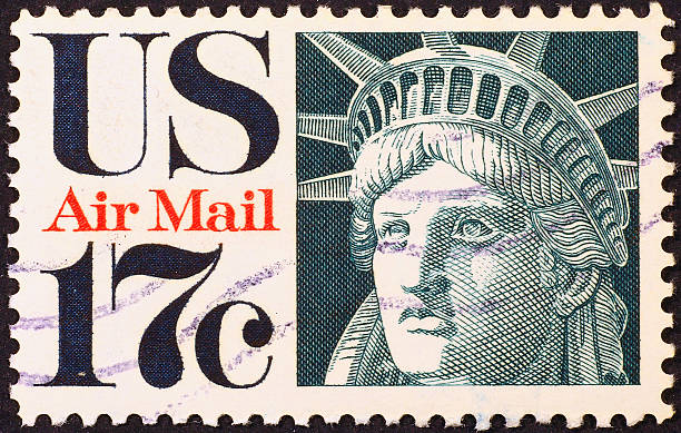 istock US air mail stamp with Statue of Liberty 461791779