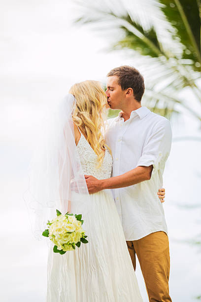 istock Just married couple sharing intimate moment 461795495
