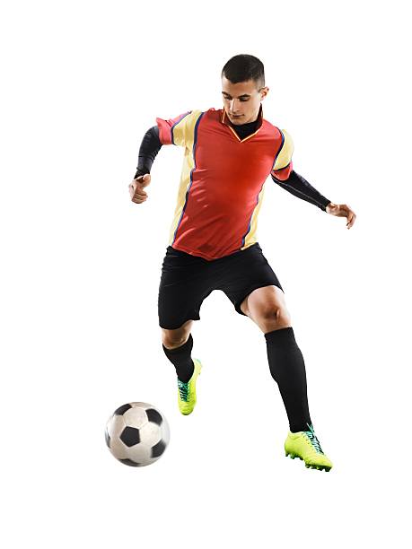 istock Professional football player dribbling 461795561