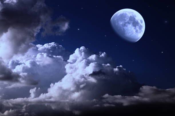 istock night sky with the moon, clouds and stars 461796679