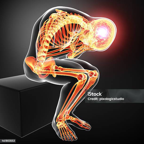 Male Brain Pain Stock Photo - Download Image Now - People, Amygdala, Cross Shape