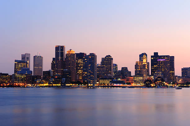 istock Boston cityscape at dusk 461806475