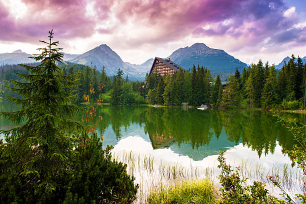 Mountain lake Strbske pleso, High Tatras, Slovakia Beautiful mountain lake Strbske pleso, High Tatras, Slovakia high tatras stock pictures, royalty-free photos & images