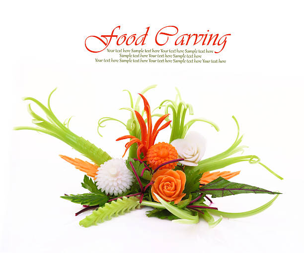 Preparation vegetable bouquet of tomatoes, lettuce, bell paper. Wooden cutting board