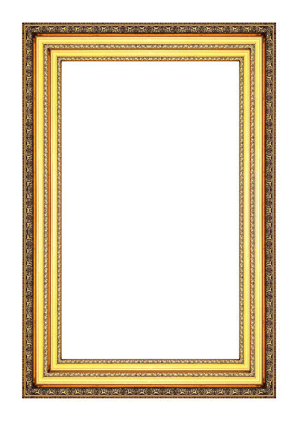 istock Old gold Picture frame on the white background 461823391