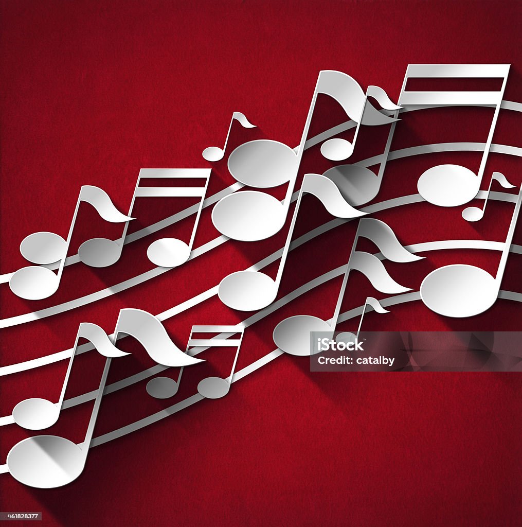 Fond de notes de musique-Velours rouge - Illustration de Note de musique libre de droits